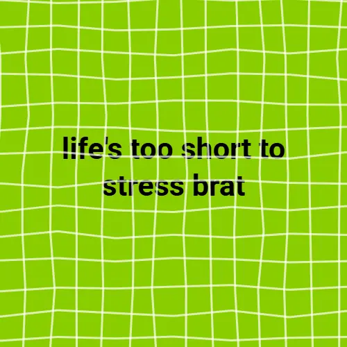life's too short to stress brat generator example — lime green grid background brat style meme
