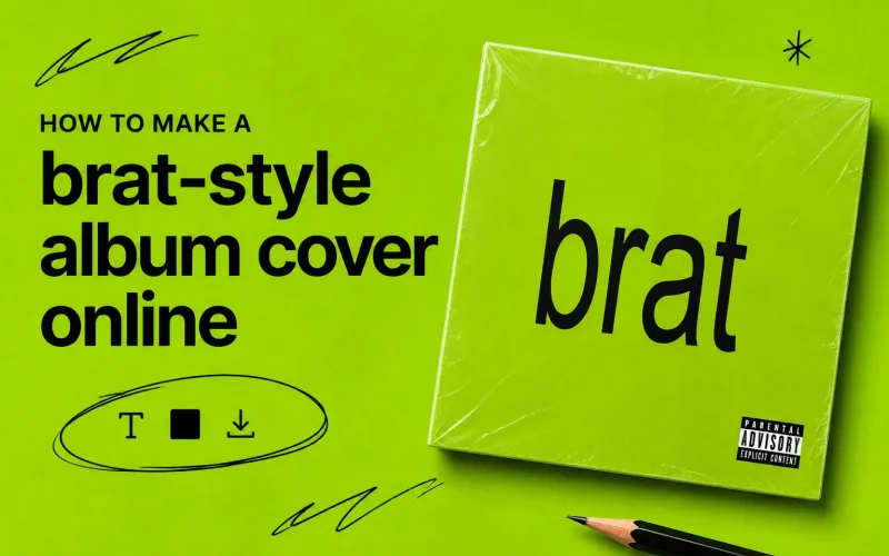 Brat-style album cover created online with a green background